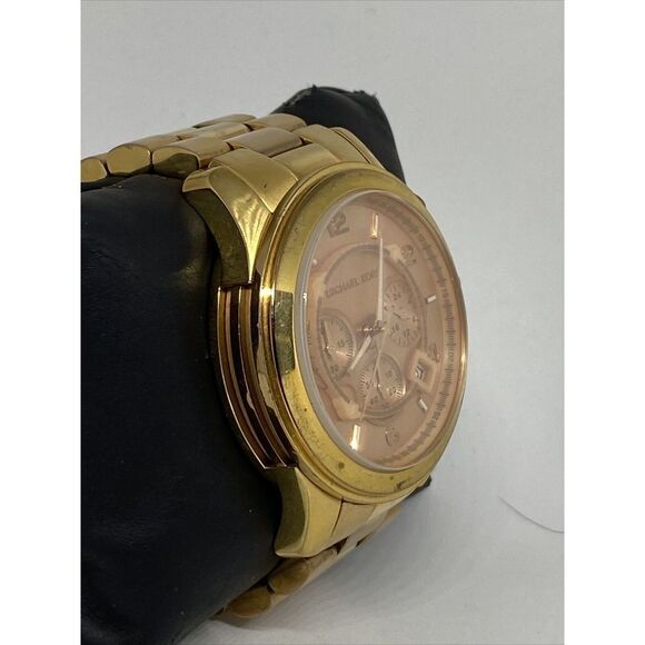 Michael Kors Runway MK8096 Men Rose Gold Stainless Steel Analog Dial Watch VK452 - Picture 5 of 12